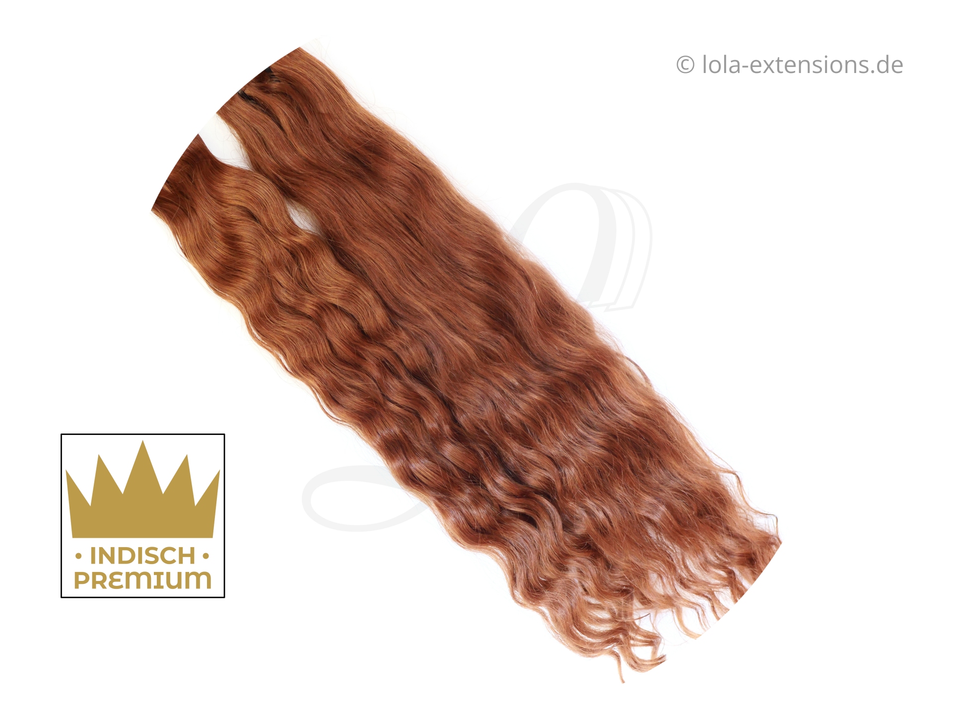 Indische Premium Echthaartressen gewellt Farbe 8
