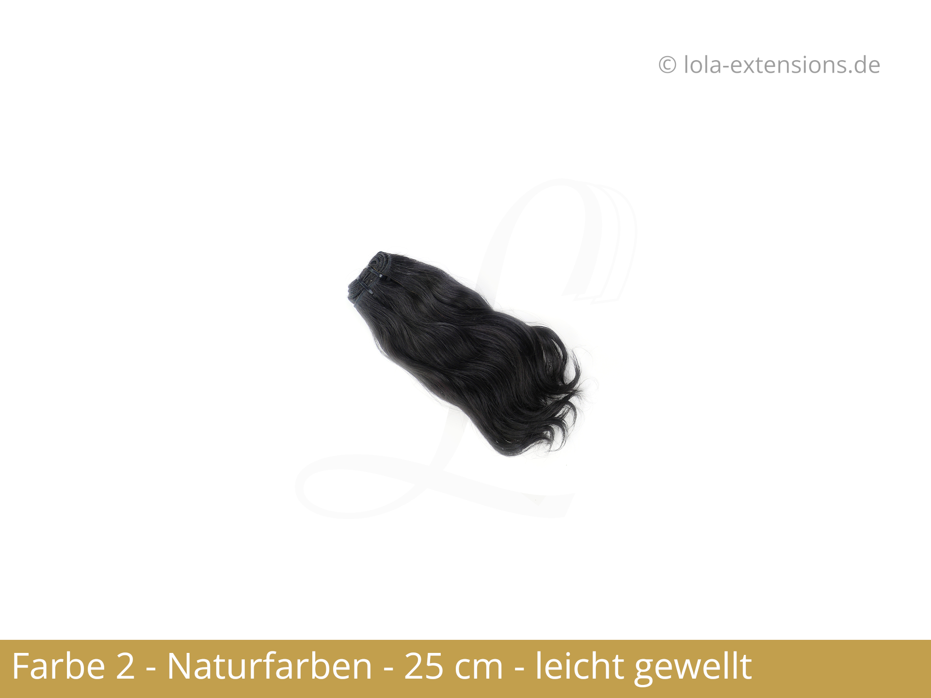 Indische Echthaartresse Naturfarben Leicht Gewellt 25cm