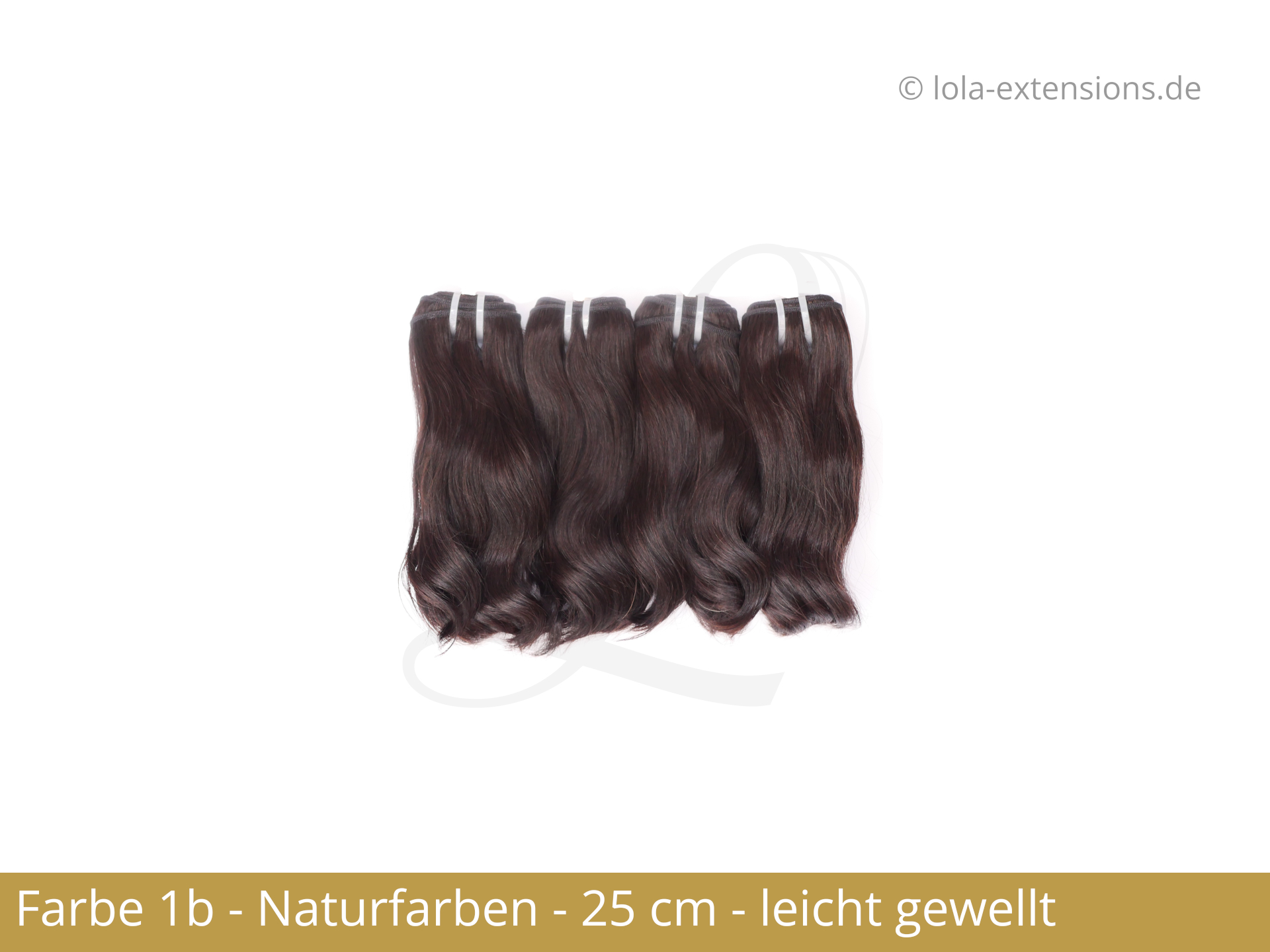 Indische Echthaartresse Naturfarben Leicht Gewellt 25cm
